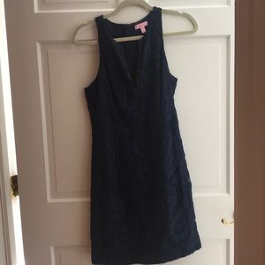 Navy Lily eyelet dress